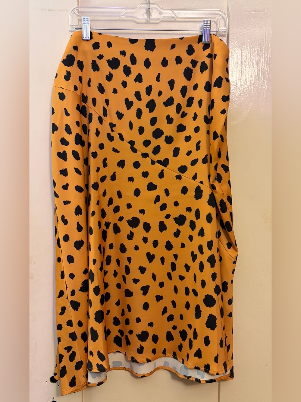 Refinery29 x Eloquii Sasha Satin Midi Skirt Leopard Animal Print